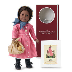 American Girl Addy Doll & Accessories 35th Anniversary Meet Outfit Tag Book Box